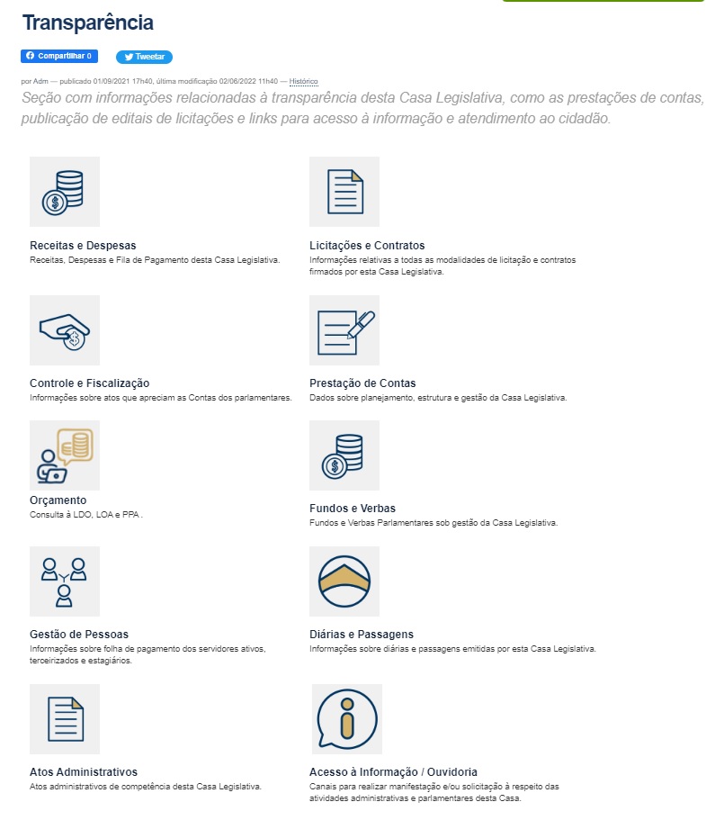 Câmara de Vereadores se destaca com o Portal da Transparência