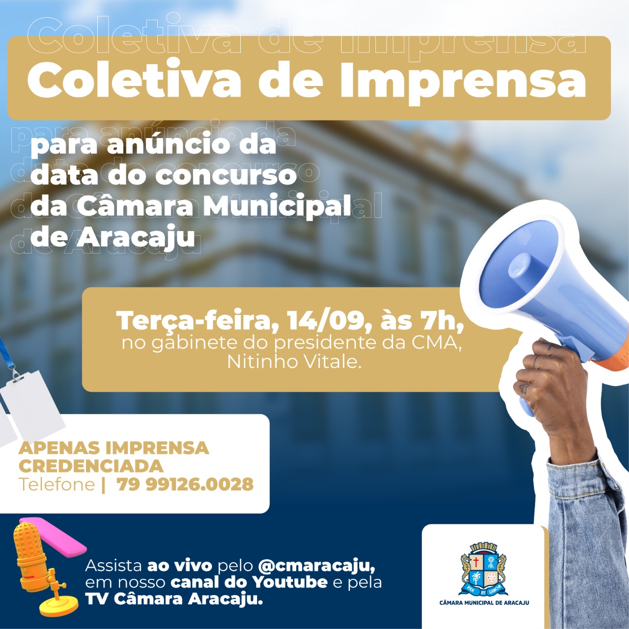 Concurso Público: Nitinho concede coletiva nesta terça-feira