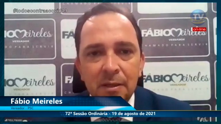 Em discurso, Fábio Meireles fala sobre papel do vereador 