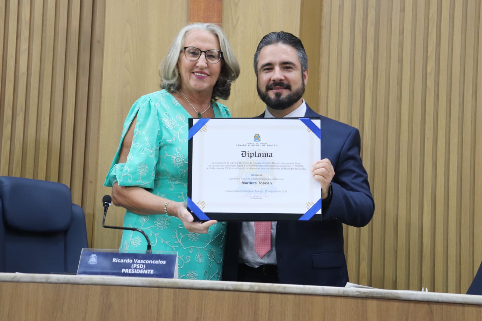 Empresária Marilete Toscan recebe título de cidadania aracajuana