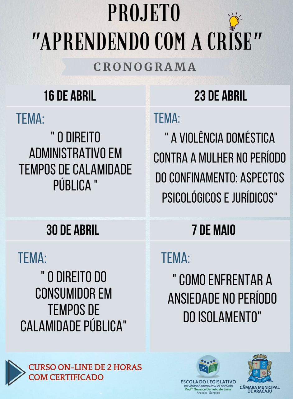 Escola do Legislativo lança projeto “Aprendendo com a crise”   