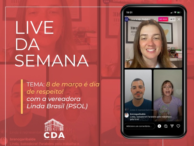 Linda Brasil fala sobre ‘8 de março é dia de respeito’ em Live do Parlamento Digital