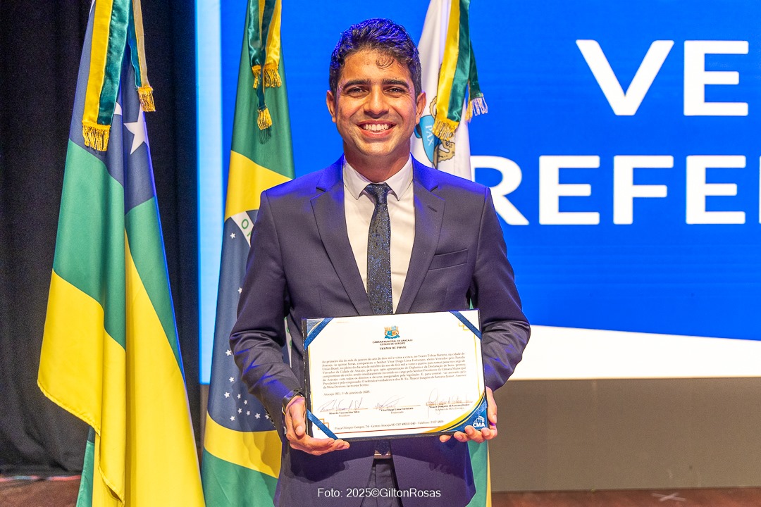 Pastor Diego é empossado vereador de Aracaju e assume vice-presidência da Câmara Municipal