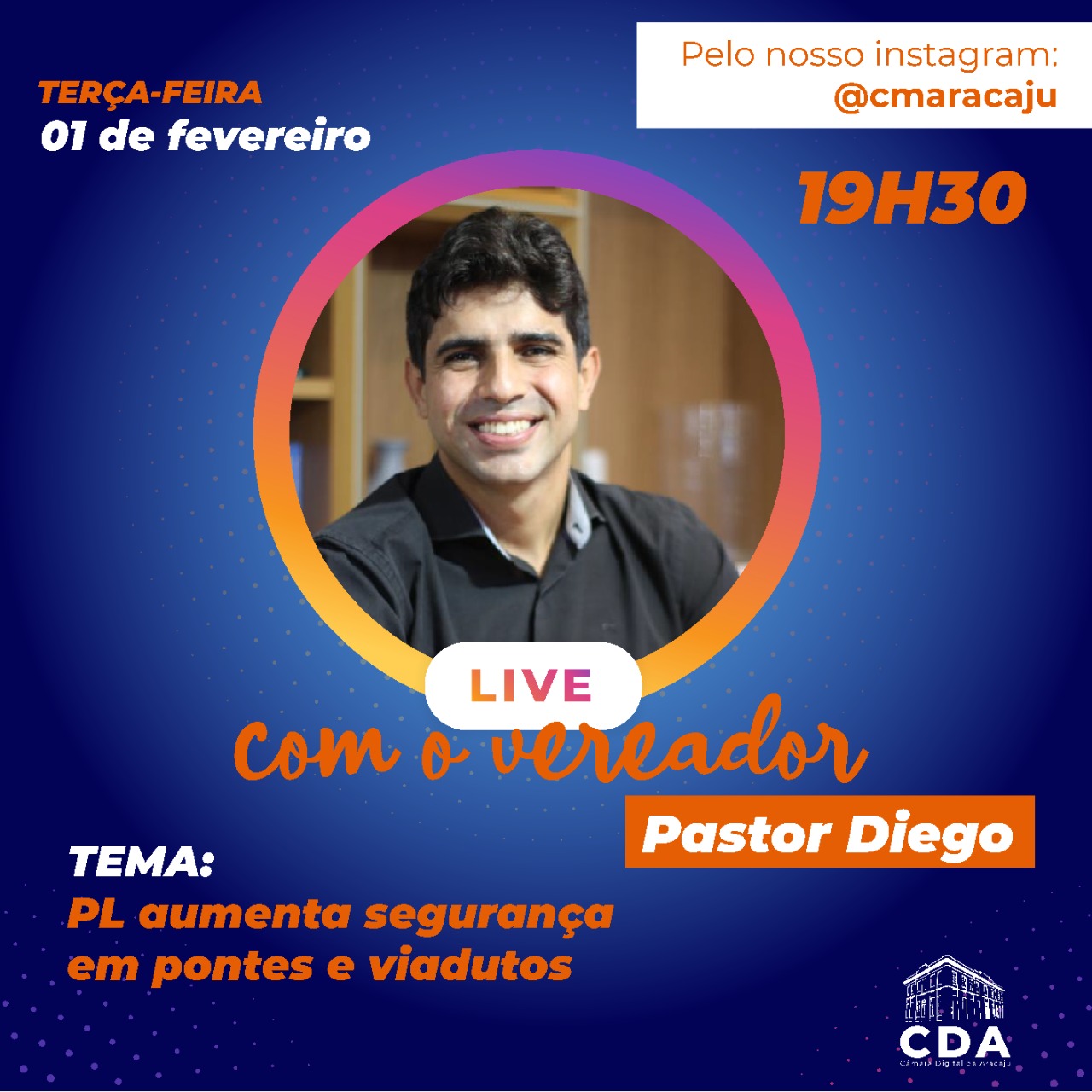 Pastor Diego é o convidado da Live Parlamento Digital