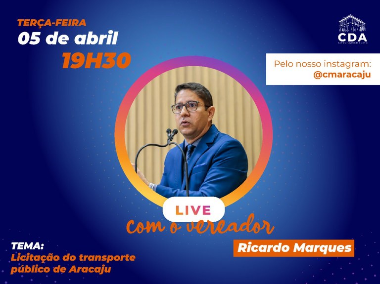 Ricardo Marques é o convidado da Live Parlamento Digital