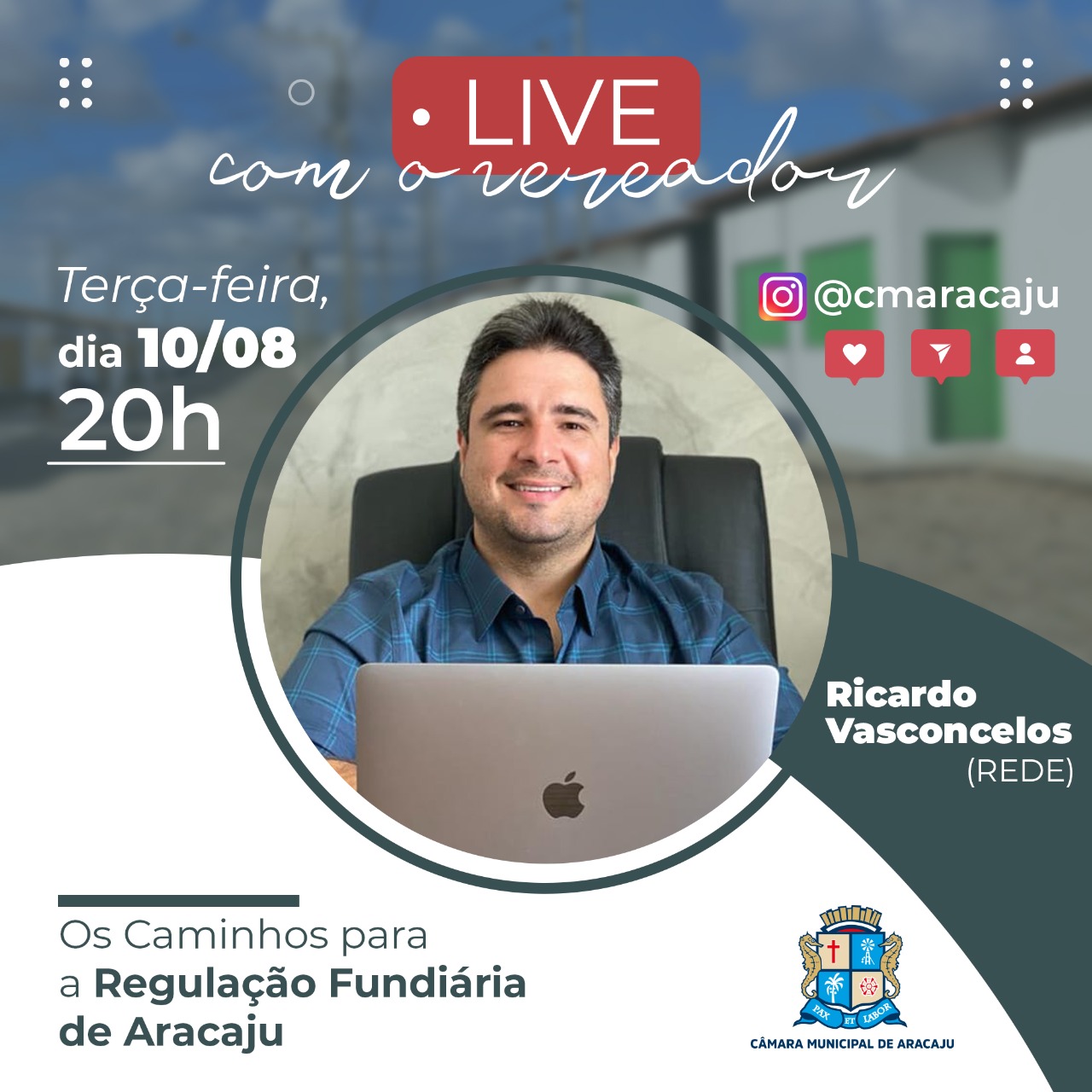 Ricardo Vasconcelos é o convidado da Live com os vereadores