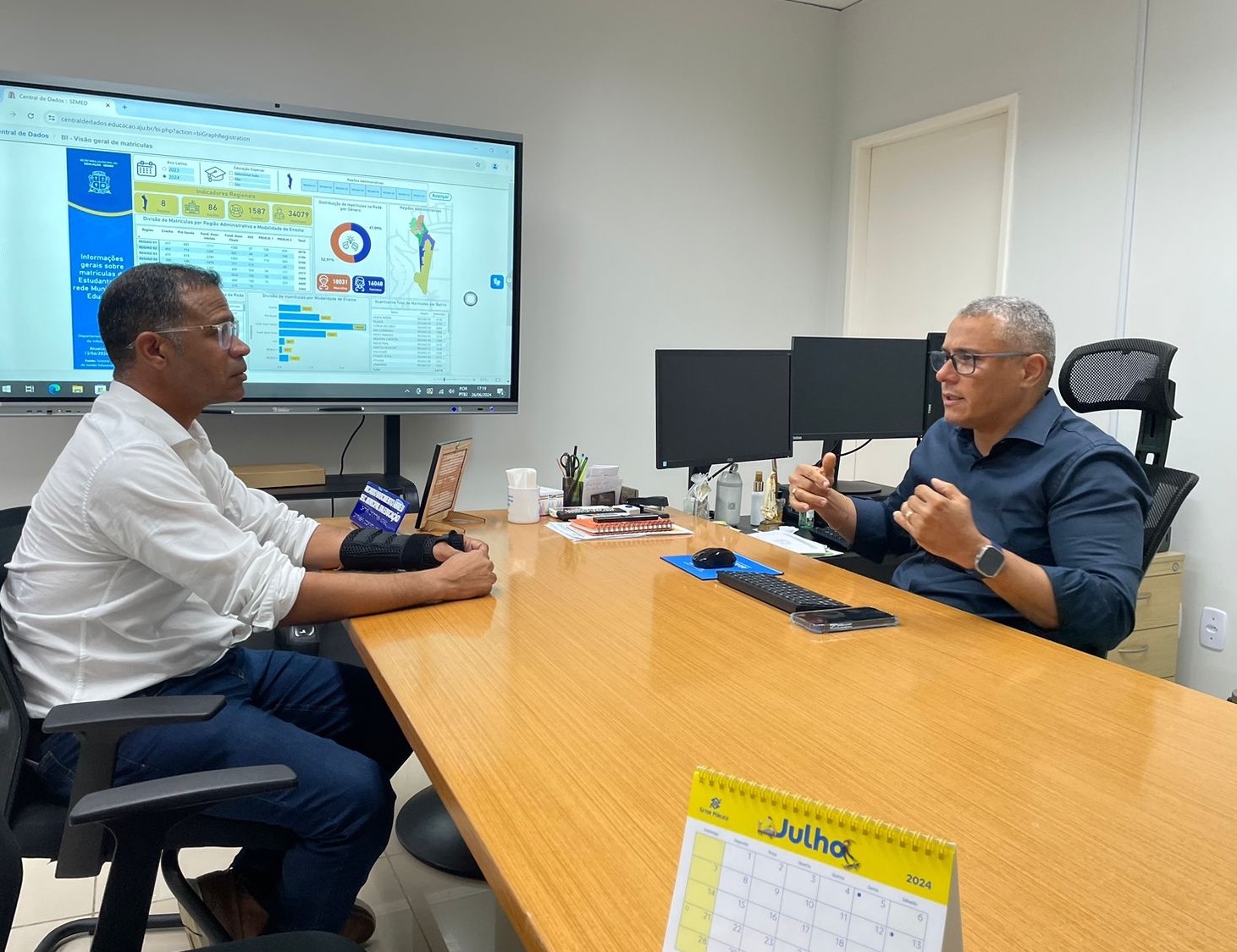 Sargento Byron dialoga com secretário municipal da Educação sobre Programa 'Vem pra Quadra!’ e demandas da educação inclusiva    