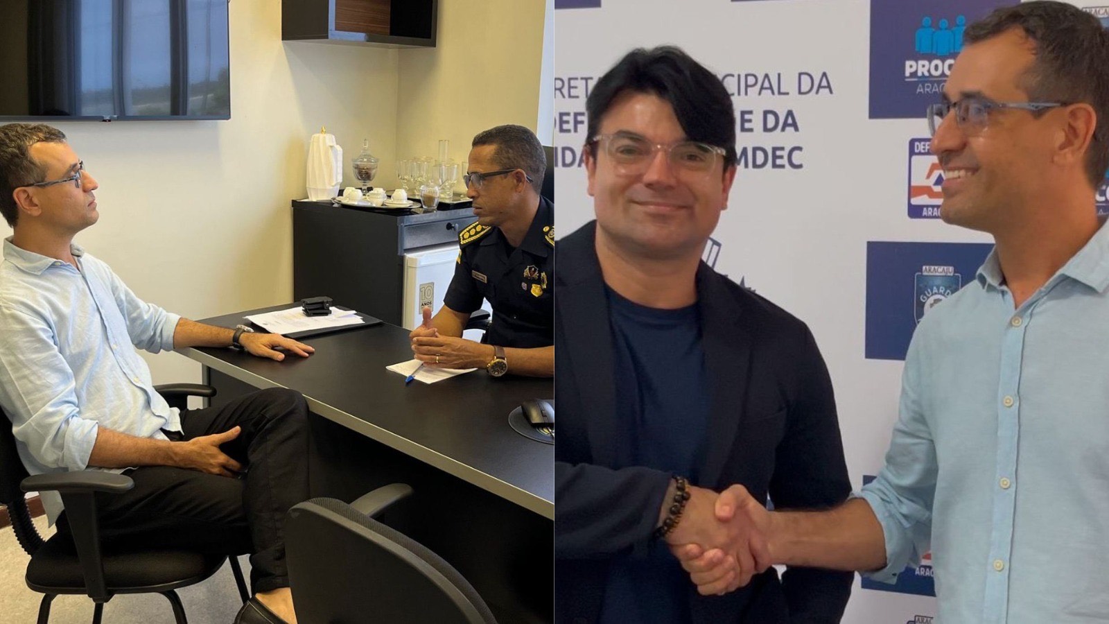 Vereador Lúcio Flávio faz visita ao secretário André  David e ao comandante da GMA Ricardo Silva  