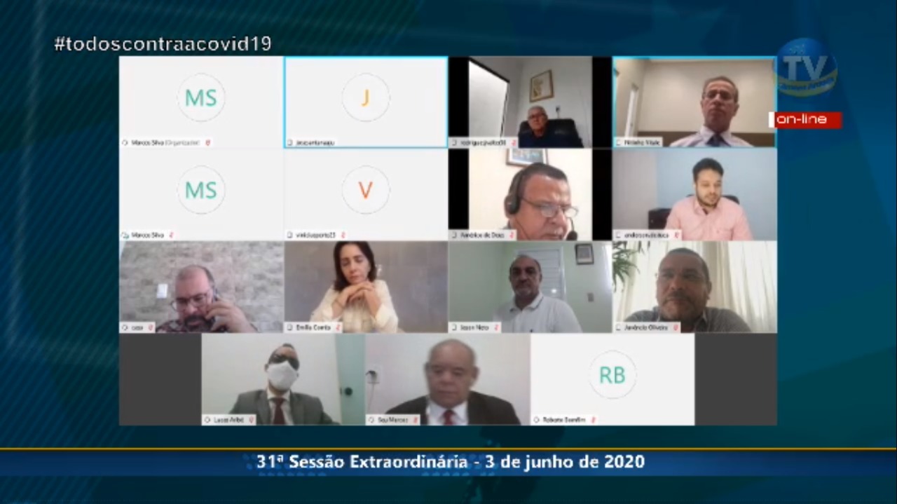 Vereadores apreciam seis proposituras em mais uma sessão remota